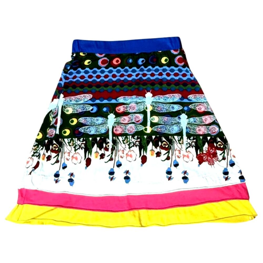 Chopin Roma Y2K Colorful Mini Skirt Size Fit M Cotton Blend Stretchy